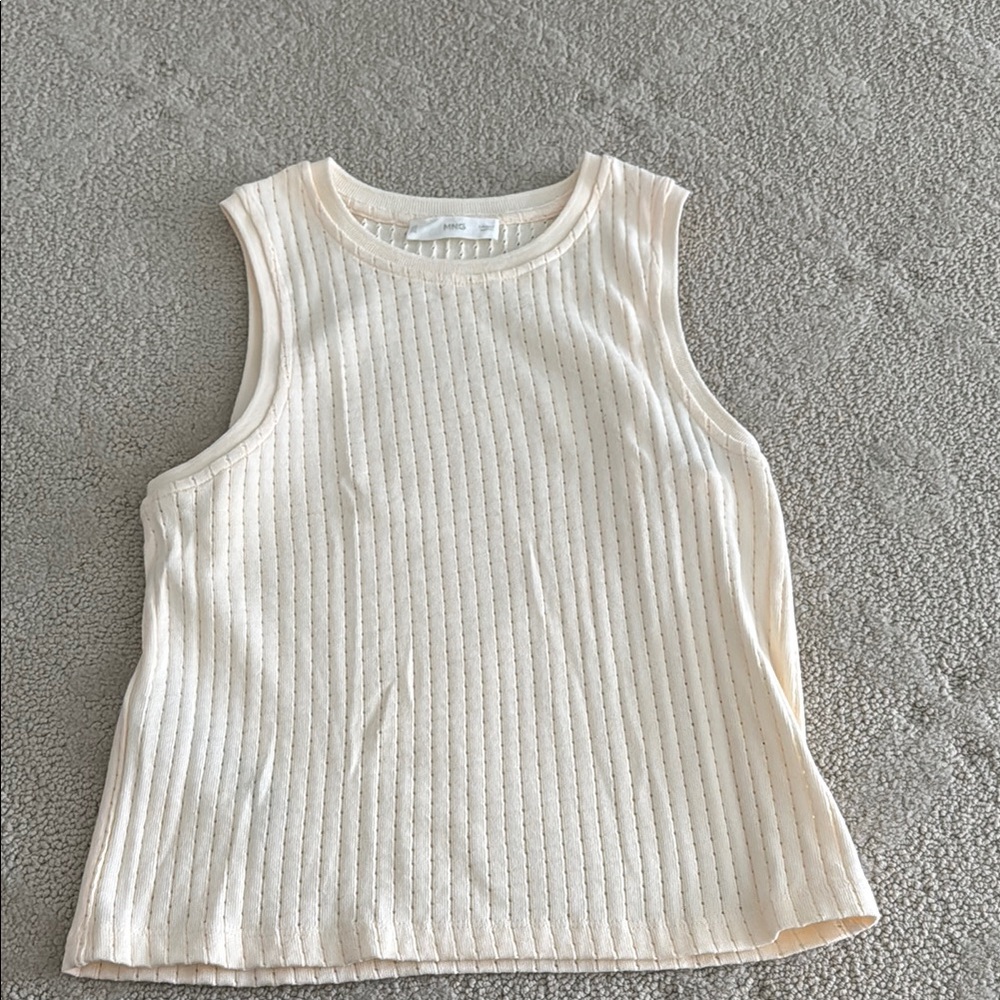 Mango Cream Ribbed Tank Top - Picture 1 of 3
